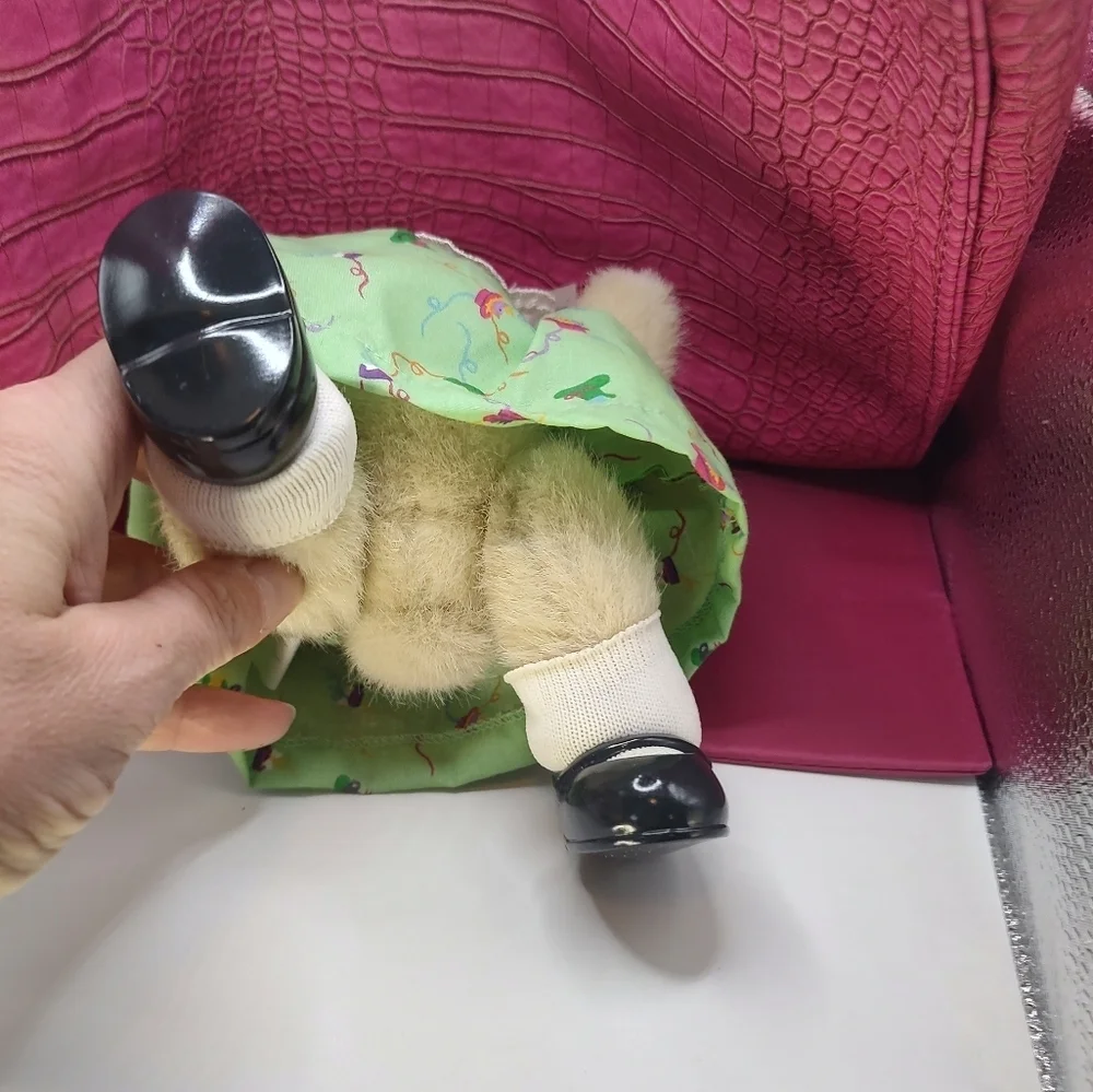 Hoppy Vanderhare Spring Bonnets Bunny Plush with Green Dress. Vintage 19…